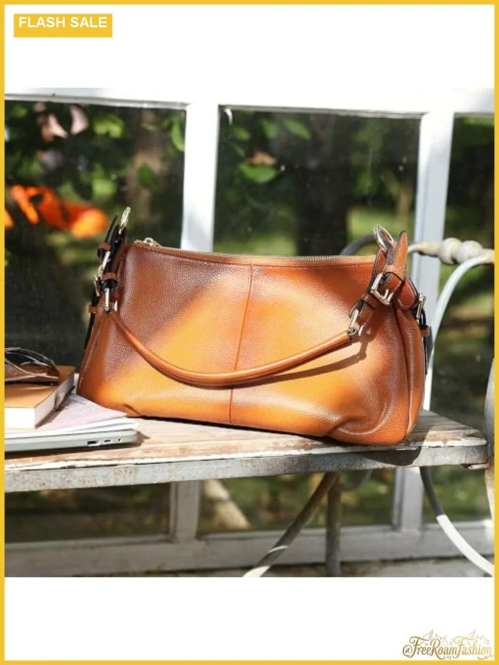 Vintage Leather Hobo Bag Women Adjustable Handle Top Grain Pebbled Cowhide